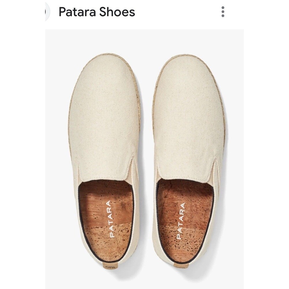 NEW Patara Seeker Slip-On Shoes Mens 12 Lightweight Comfort Ivory Canvas Coastal